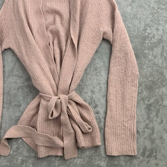 ATM Cardigan Womens Medium Blush Belted Long Sleeves Sweater Wool Cashmere Blend - Picture 6 of 11